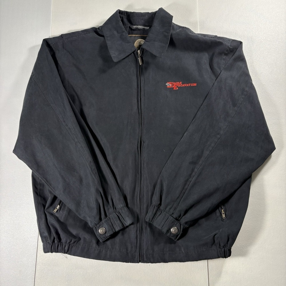 Weatherproof Eagle Excavation Full Zip Jacket Mens M Black Work Coat